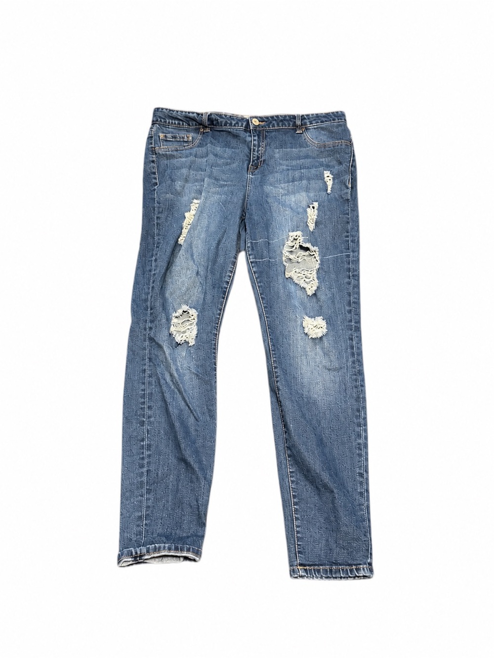Refuge+ Women’s Size 18 Distressed Stretch Skinny Jeans Medium Wash